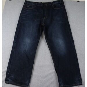 Foundry Supply Jeans Mens 46x30 Straight Leg 5-Pocket Cotton Denim Dark Blue